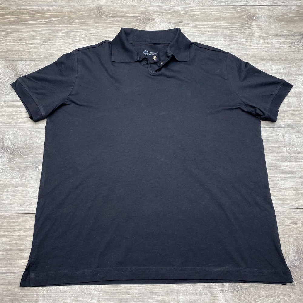 Etiqueta Negra Polo Shirt Mens Medium Black Pima Cotton Solid Short Sleeve‎ Top